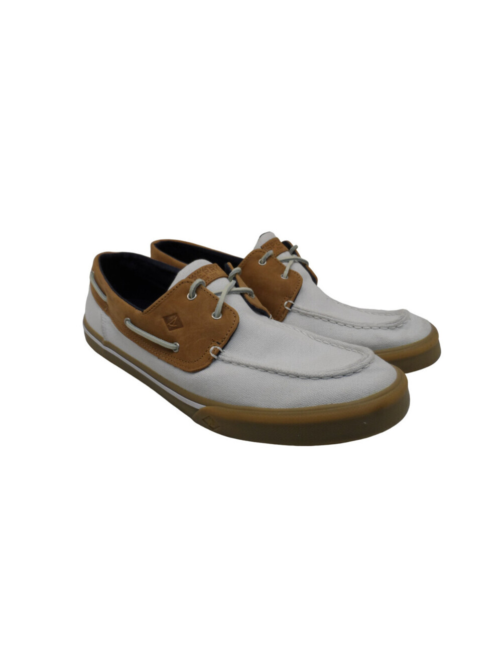 Sperry Top Sider Men's STS18296 Bahama 2-Eye Boat Shoes Tan/White Size 13M